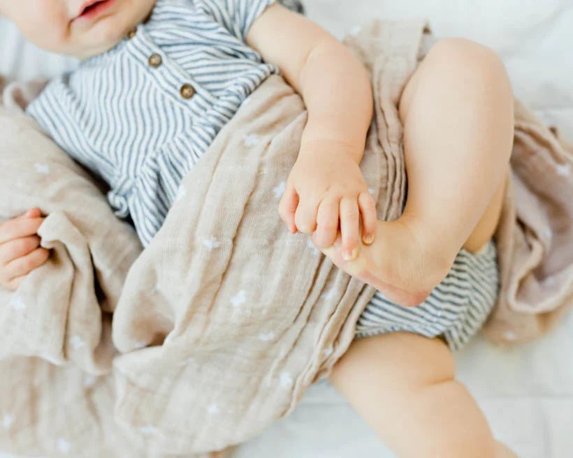 Little Unicorn Cotton Muslin Swaddle (Taupe Cross)