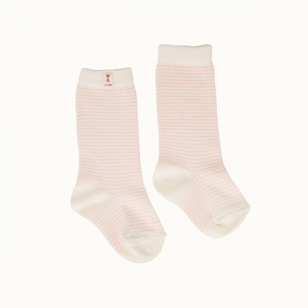 nature baby pink stripe socks