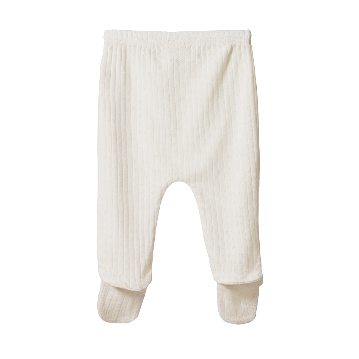 Nature Baby Cotton Pointelle Footed Romper Pants (Natural)