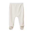 Nature Baby Cotton Pointelle Footed Romper Pants (Natural)