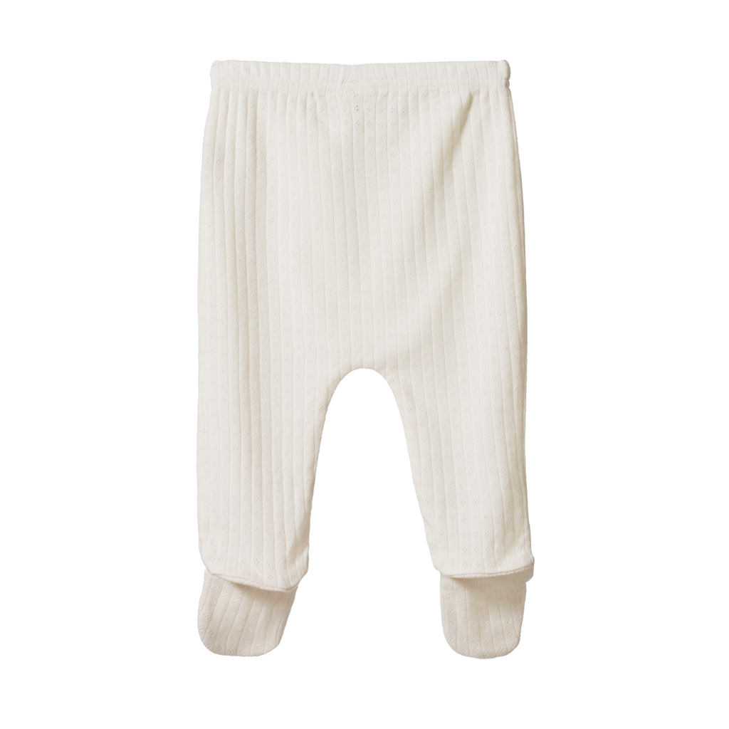 Nature Baby Cotton Pointelle Footed Romper Pants (Natural)