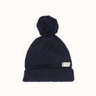 nature baby alpine pom pom beanie in navy