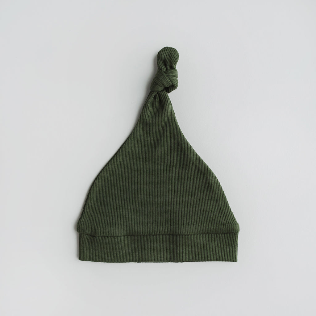 SHK Knotted Beanie (Olive Rib)