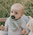 Bibs Paci Braid Pacifier Clip (Sage/Ivory)