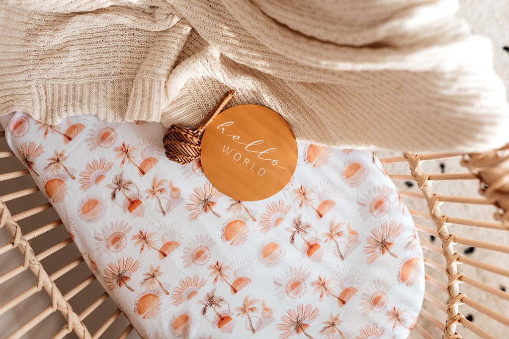 snugglehunny kids bassinet sheet in paradise print 