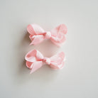 snuggle hunny kids hair clip bows small piggy light pink