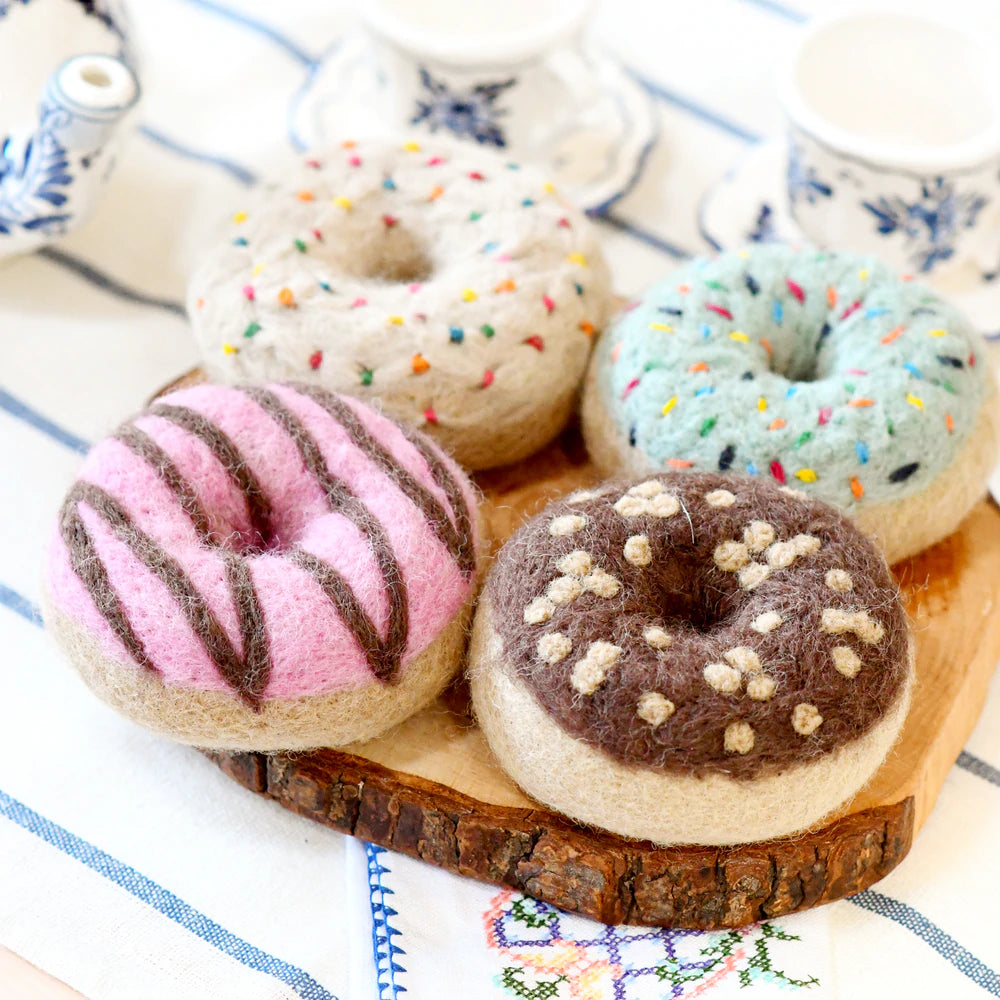 Tara Treasures Felt Doughnut (Pink Vanilla Frosting & Chocolate Drizzle)