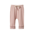 Nature Baby Organic Cotton Drawstring Pants Pointelle (Rose Bud)