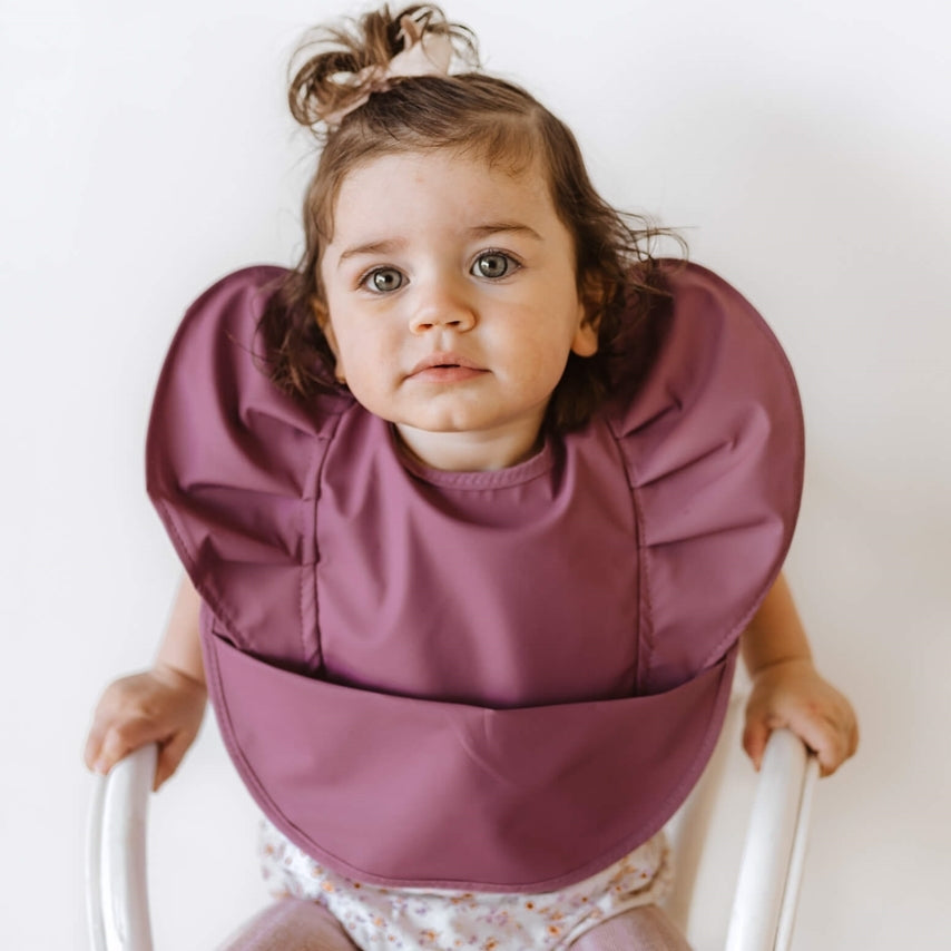 snuggle hunny kids snuggle waterproof bib in mauve