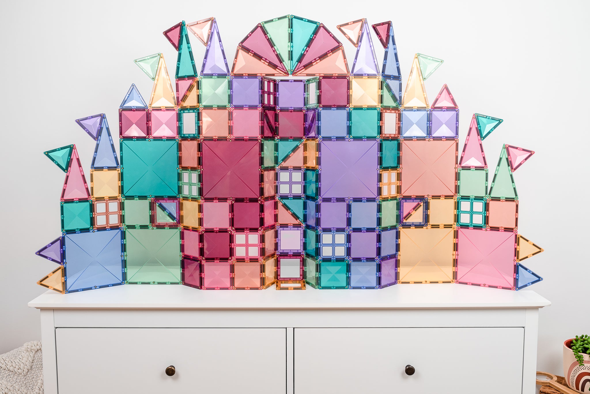 Connetix magnetic tiles 120 piece pastel pack